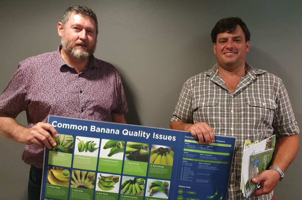 Stewart Lindsay from DAF and banana grower Zac McKeever at Murwillumbah roadshow