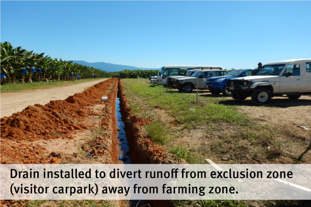 Image 3 - Drainage directing run-off water from exclusion zone away from farming zone (Leahys)